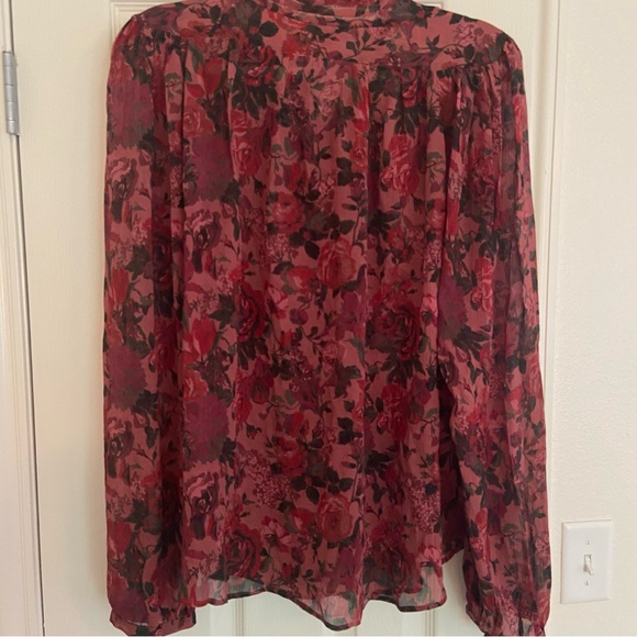 PAIGE Elynne Floral 100% silk tie-neck blouse - Picture 9 of 10